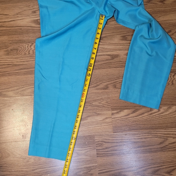 Vintage 100% Silk Turquoise Trousers by Carlisle - Picture 6 of 10